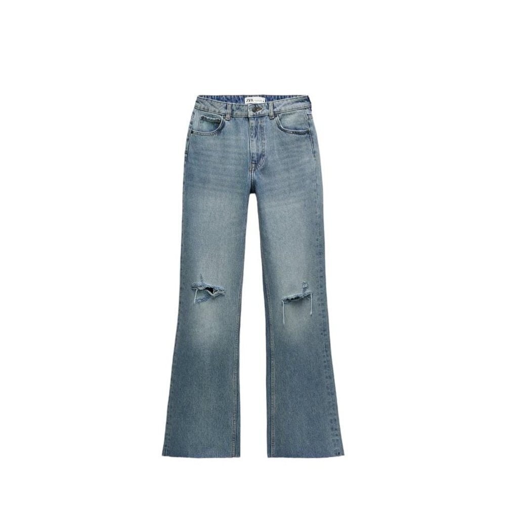 ZARA ZW HIGH-WAISTED WIDE LEG JEANS LIGHT BLUE SIZE 36 | 7223/040
